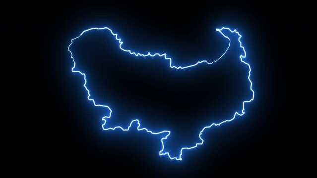 Skikda map of algeria with glowing neon effect