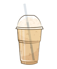Hot and cold coffee beverage. Drink cup vector flat icon. Vector illustration EPS10
