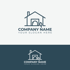 Naklejka premium Real estate logo and business logo concept template
