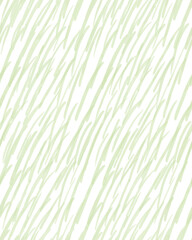 Watercolor Hand Painted Abstract Irregular Lines Vector Pattern. Green Brush Stripes on a White Background. Trendy Watercolor Painting Style Print of Grass Field. Simple Geometric Endless Design. - 748977993