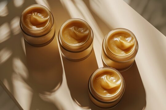 Facial hydration lock cream skin care cream. Skincare treatment products: wellness progress lotion, skincare repairing correct gel, radiofrequencyskin tightening serum and pretty jar pot