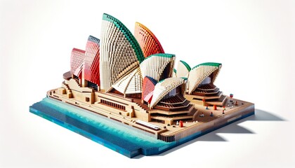 Sydney Opera House made from LEGO blocks - obrazy, fototapety, plakaty