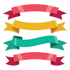 Ribbon set vector. Ribbons banners of different colors.