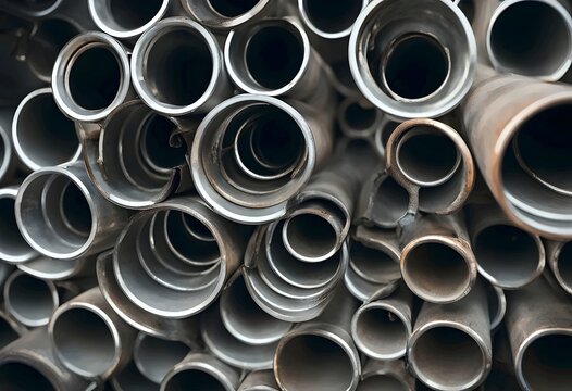 Stacked Metal Pipes Close-up To further creative work