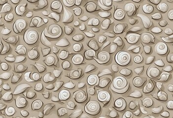 Assorted Illustrated Seashells on a Neutral Background. To further creative work