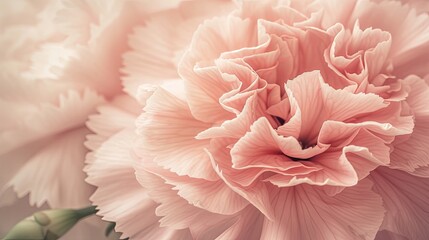 Close-up of pink carnation flower. Illustration for cover, card, postcard, interior design, banner, poster, brochure or presentation.