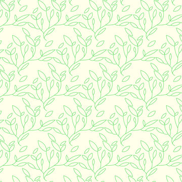 seamless pattern with green leaves