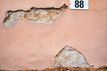 Texture of Plaster Wall with Hole