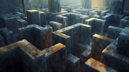 Mazes that reshape themselves offering new puzzles with each attempt to escape - obrazy, fototapety, plakaty