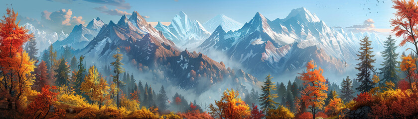 Mountains that shift with the seasons their peaks telling stories of the earths heart