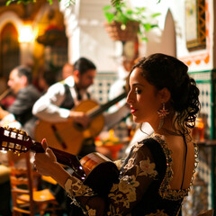 Traditional Flamenco Performance in Spanish Courtyard