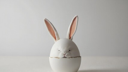 Naklejka na ściany i meble Easter egg with bunny ears 