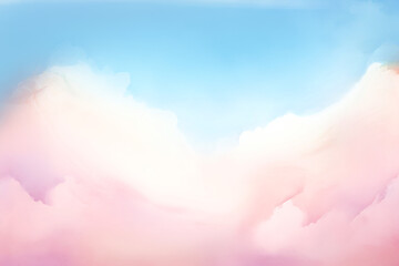 watercolor pastel pink with tranquil sky blue - obrazy, fototapety, plakaty