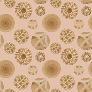 Beautiful seamless vector pattern in zenart style for fabrics or wallpaper. Seamless pattern of circles.