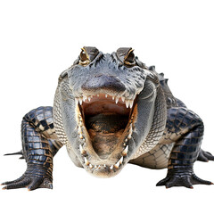 Front view of Alligator animal isolated on white or transparent background