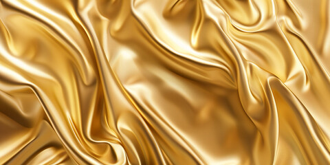 Golden satin fabric texture