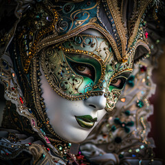 Venetian Carnival Mask in Exquisite Detail