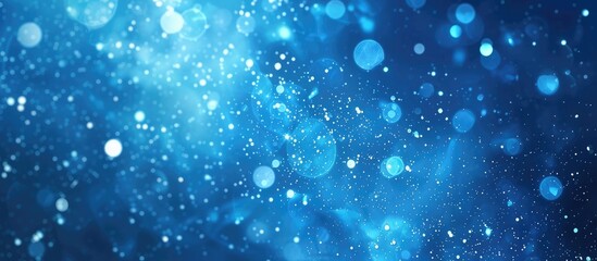 This blurry blue background sets a festive tone with its soft focus and deep blue hues. Perfect for adding a touch of holiday cheer to any design project. - obrazy, fototapety, plakaty