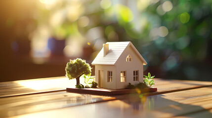 Obraz na płótnie Canvas minimalist house miniature, house model