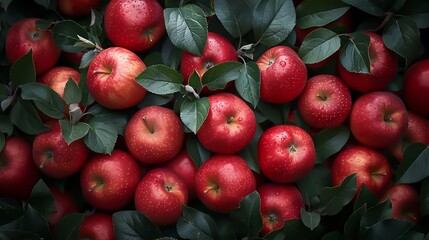 Obraz premium A background of apples and leaves