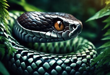 snake,eyes, coiled, foliage, eye, image, animal, scale, head, reptile, nature,dangerous, predator,picture,illustration,exotic,looking,danger,