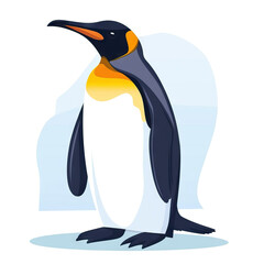 Penguin Polar Shore Arctic. Vector Icon Illustration. Animal Nature Icon Concept Isolated Premium Vector. 