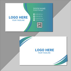 A modern creative business card templat.clean business card simple layout corporate business name card.flat template  blue colours luxury background  print templat.