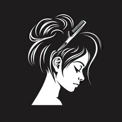 Hairdresser Styling Trendy Haircut - Salon. Vector Icon Illustration. Animal Nature Icon Concept Isolated Premium Vector. 