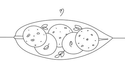 Idli. Bamboo leaf. Food. Meal