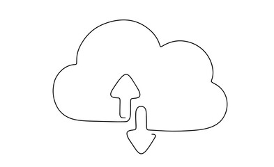 Cloud. Cloud storage. Backup. Line
