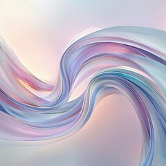 An abstract image presenting smooth waves intertwining in a soft dance of lavender, pink, and baby blue hues - obrazy, fototapety, plakaty