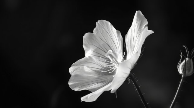 Monochrome Flower in Bloom