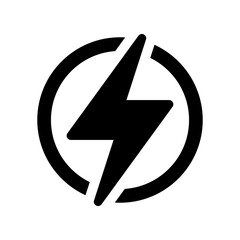 Lightning, electric power vector icon. Energy and thunder electricity symbol. Lightning bolt sign in the circle.