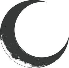Silhouette Crescent Moon black color only - obrazy, fototapety, plakaty