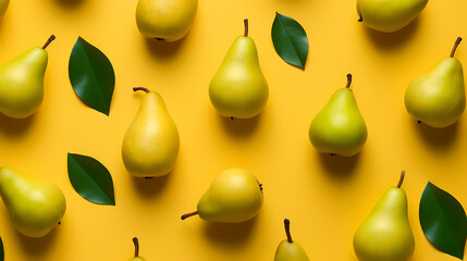Fresh pears, top view