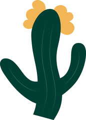 Abstract floral illustration, blooming cactus on a transparent background. Vector illustration, isolated.