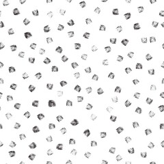 Fototapeta na wymiar Seamless abstract geometric pattern. Simple background in black, white. Digital texture. Stains, dots, squares. Design for textile fabrics, wrapping paper, background, wallpaper, cover.