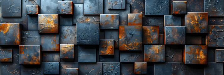 A detailed view of a wall constructed using metal 3d background image




