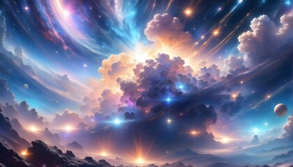 Galaxy filled with luminous stars for poster, background, banner, wallpaper