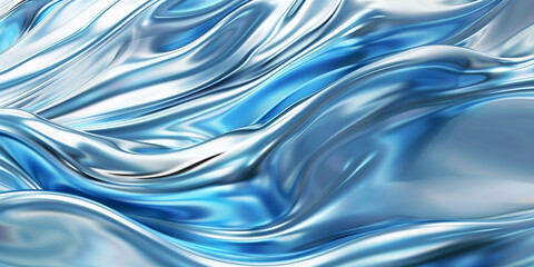 Obraz premium Sfondo ondulato. Astratto. Blue e argento.