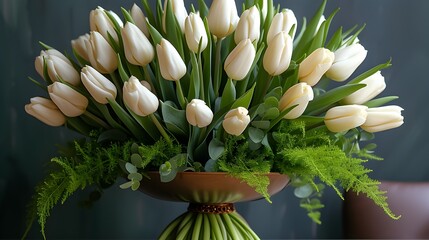 Bunch of white Tulip