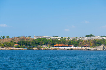 Fort of San Carlos (Fortaleza de San Carlos de la Cabana) at the mouth of Havana Harbor in Old Havana (La Habana Vieja), Cuba. Old Havana is a World Heritage Site. 