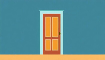 Generated image of door on blue background