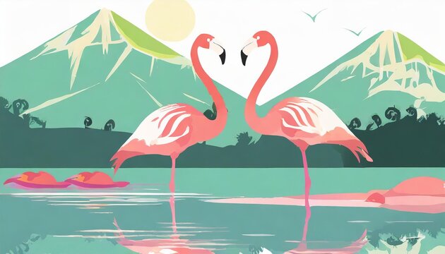 Generated image of flamingos