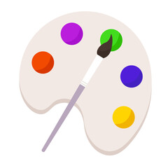 Art tool. Flat design illustration. Artists tool