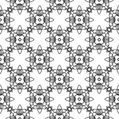 Abstract seamless black and white tile. Art deco seamless background.