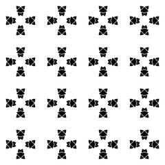 Black and white seamless pattern with oriental motif, monochrome mosaic
