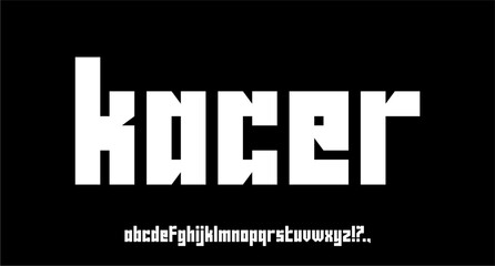 Fototapeta premium KACER CONDENSED FONT GEOMETRIC TYPEFACE BOLD EDITABLE