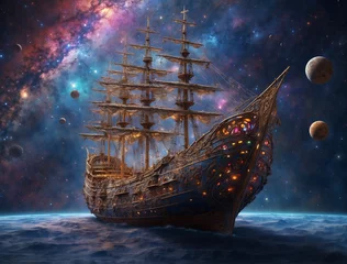 Zelfklevend Fotobehang ship in the sea © Kevin