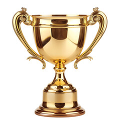 Fototapeta na wymiar a golden trophy isolated on a white background. With clipping path
